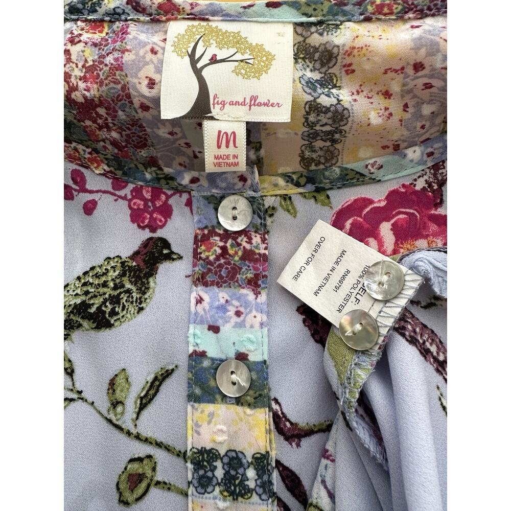 Anthropologie Fig and Flower Dress Women's Large Floral Beach Cover up Sho SizeM - Picture 8 of 8